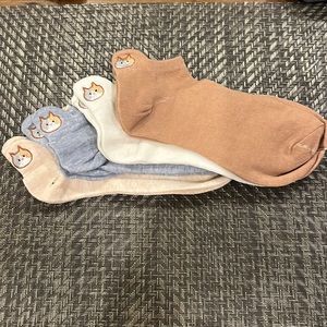 4 pair Cotton stretch kitty cat socks